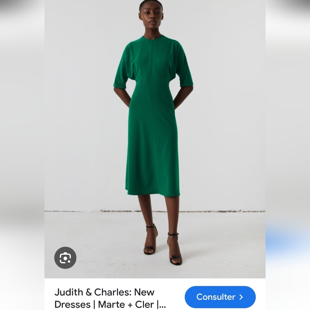 Judith & Carles Green Midi Dress Sz 10 Us